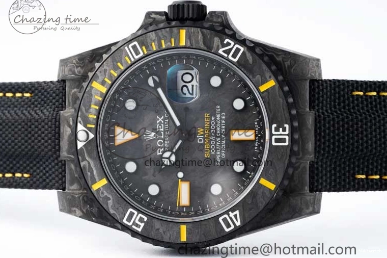 Black Nylon Black Dial Submariner Yellow 1:1 DIW Edition VS3135 on Best VSF Strap Carbon 0108